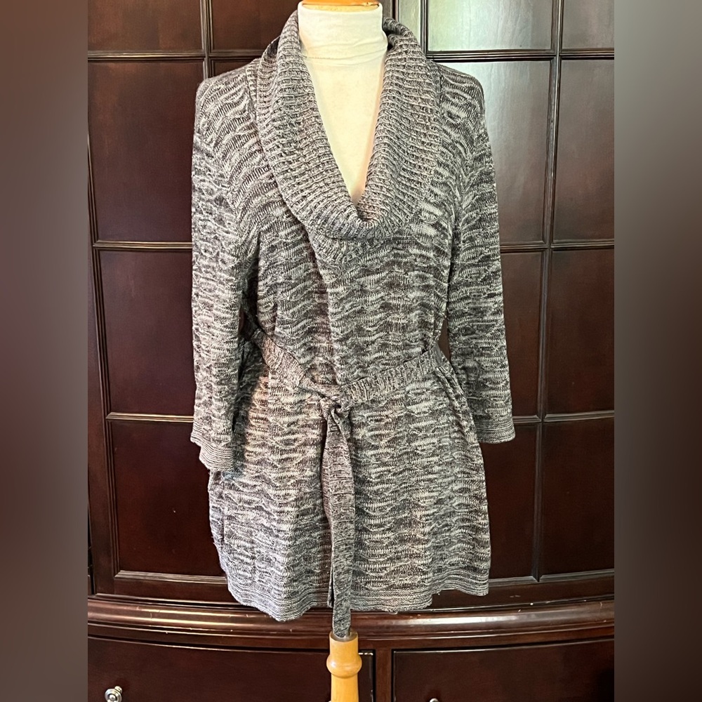 Lane Bryant Black/Grey Cowl Neck Sweater